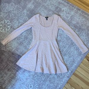 Light Pink Long Sleeve Lace Babydoll Dress